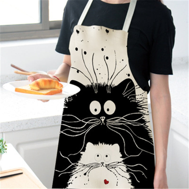 Cat Print Cooking Kitchen Apron