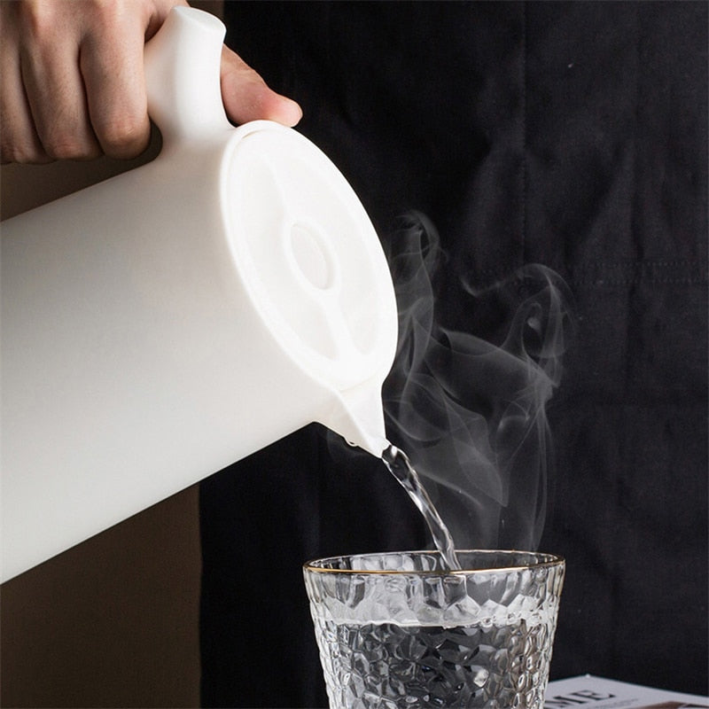 1L Large Capacity Nordic Thermal Insulation Kettle Household Thermal  Insulation Pot Glass Liner Thermos Hot Water Bottle 