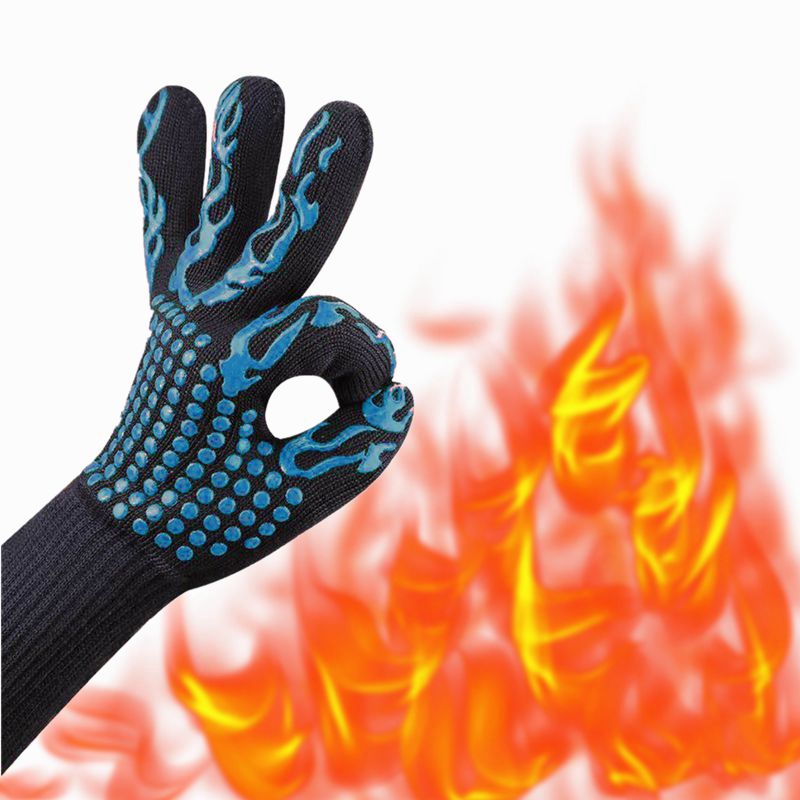 Cubilan Grilling Gloves, Orange Heat Resistant Gloves BBQ Kitchen