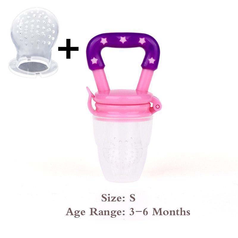 Termichy Baby Food Feeder Fruit Pacifier Feeder for Baby Teething Relief  Soft Silicone Squeeze Spoon for Baby First Stage Feeding Baby Feeders for Baby  Food Pink(Style B)